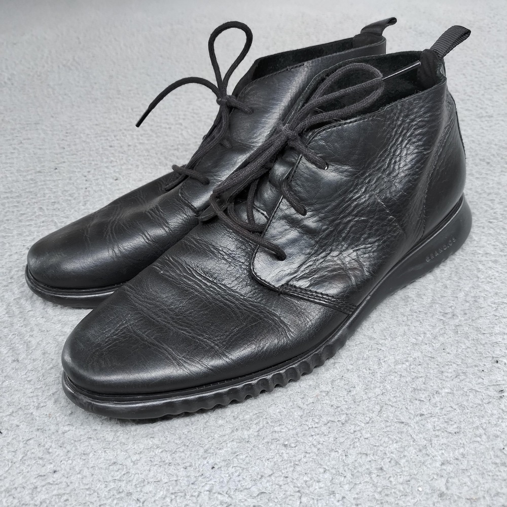 Cole Haan Chukka Boots Mens Size 11.5 Black Leather 2.ZEROGRAND Grand.OS C21984